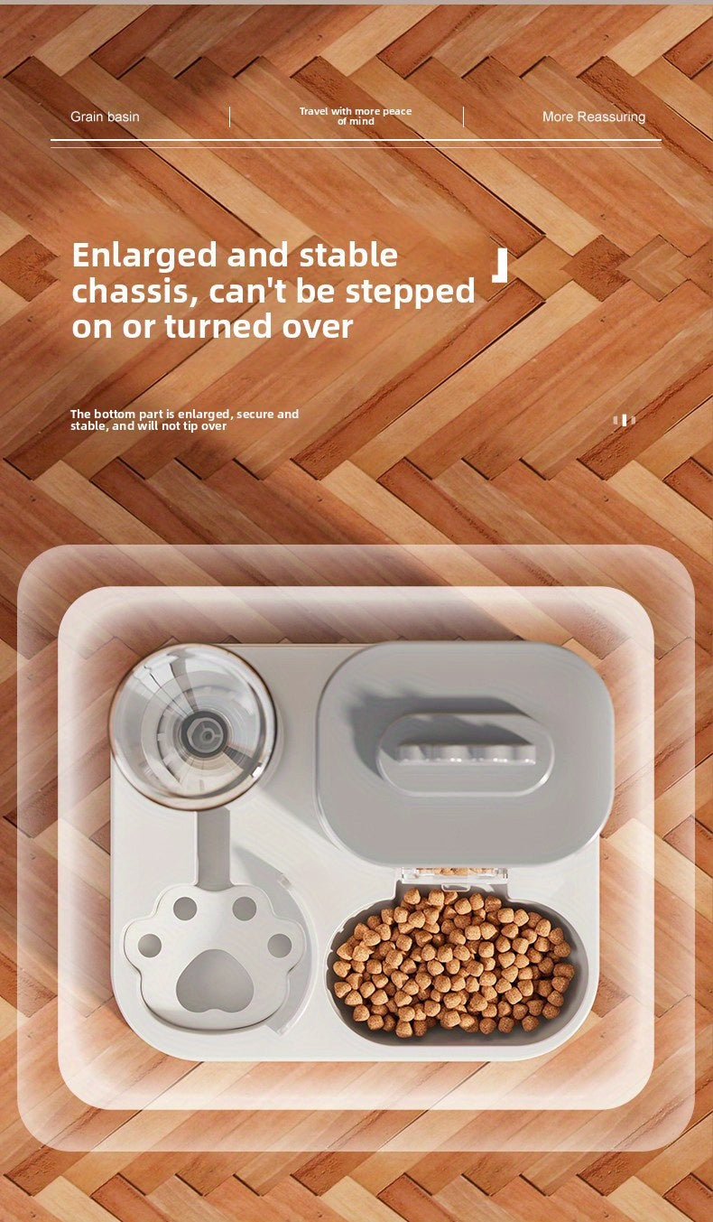 Automatic Cat & Dog Water Dispenser with Integrated Food Basin - 1-10L Capacity, No Batteries Needed, Modern White Design for Easy Cleaning & Hydration - Durable Pet Hydration Solution, Automatic Pet Feeder, Sleek Pet Accesso - PAW-SOME PETS