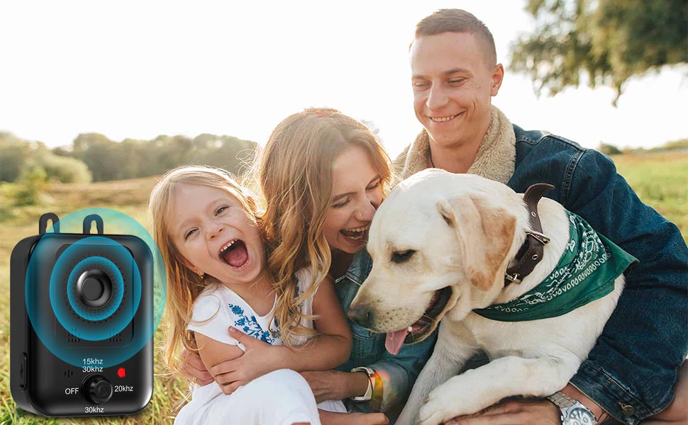 Automatic anti-barking device for dog barking control, rechargeable ultrasonic dog barking deterrent device, outdoor and indoor PAWN-SOME PETS