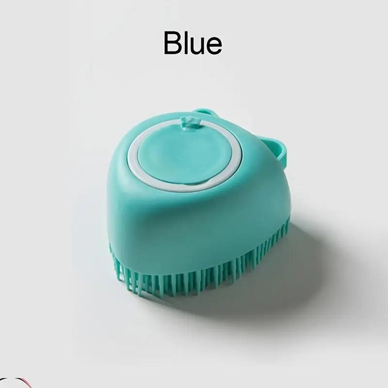 Soft Dog Shampoo Massager Bath Brush with Detachable Head & Soft Bristles - Gentle Pet Grooming Shower Brush for Sensitive Light Beige, Easy-Clean Design, Multi-Color Options (Pink, Blue, Yellow, Green, Turquoise) - Bath Time PAW-SOME PETS