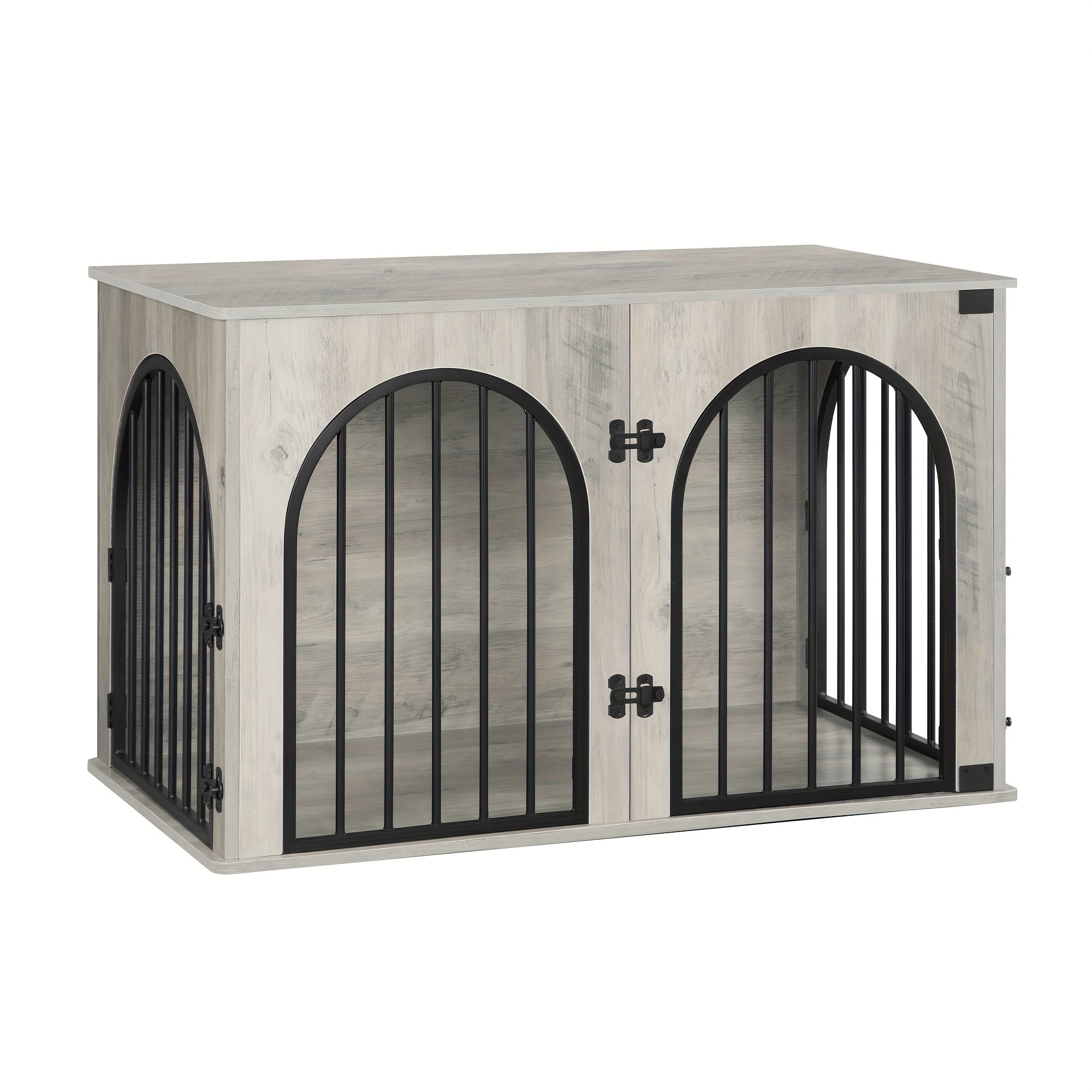 Dog Cage Furniture, 100cm Dog Box, 3 Doors, Arched Door, Modern Indoor Dog Box for Dogs Up to 100kg, Side Table, Dog Cage for Home - PAW-SOME PETS