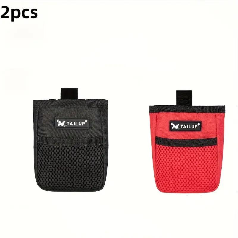 Compact Dog Training Treat Pouch with Secure Closure - Durable Polyester Waist Pack for Obedience & Agility, 2 Colors (Black/Red), Portable Snack Reward Bag for Puppy Feeding & On-the-Go Rewards