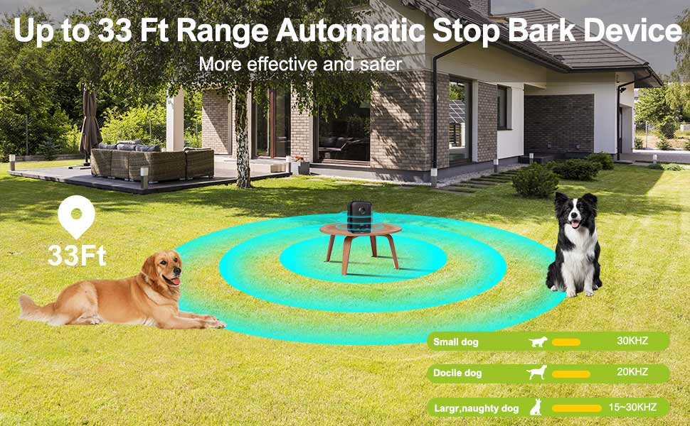 Automatic anti-barking device for dog barking control, rechargeable ultrasonic dog barking deterrent device, outdoor and indoor PAWN-SOME PETS