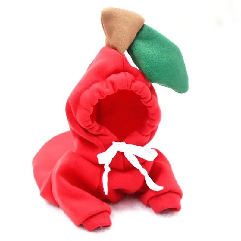 Cute Fruit Design Dog Hoodie - Winter Warm Fleece Pet Clothes for Dogs Christmas Gift