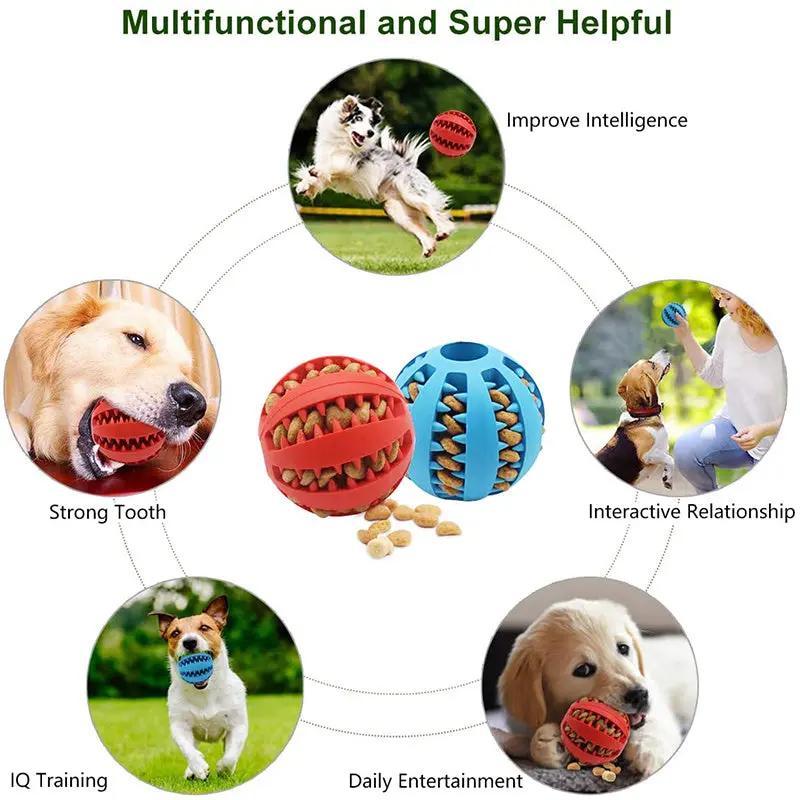 1pc Dog Ball Toys for Small Dogs Interactive Elasticity Puppy Chew Toy Tooth Cleaning Rubber Food Ball Toy Pet Stuff Accessories, Large Interactive Dog Ball, Dog Play Equipment, Vibrating Ball for Dogs, Pet Balls, Jolly Ball