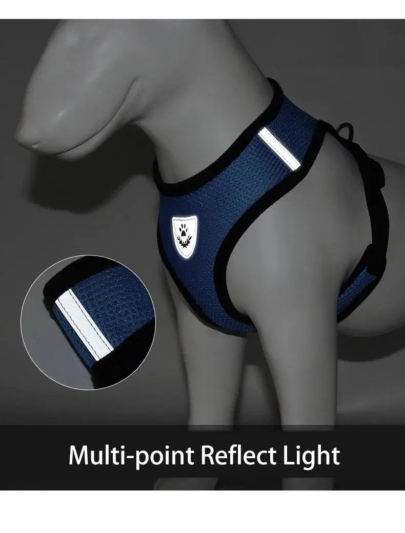 Dog Harnesses Leash, Mesh Cloth Pet Collars, Puppy Breathable Reflective Lead Dog Rope, Adjustable Pet Supplies Christmas Gift