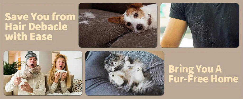 Pet Hair Remover - Lint Roller For Pet Hair - Cat And Dog Hair Remover For Couch, Furniture, Carpet, Car Seat, Reusable Roller W/Self-Cleaning Base - Upgraded Animal Fur Removal Tool PAW-SOME PETS