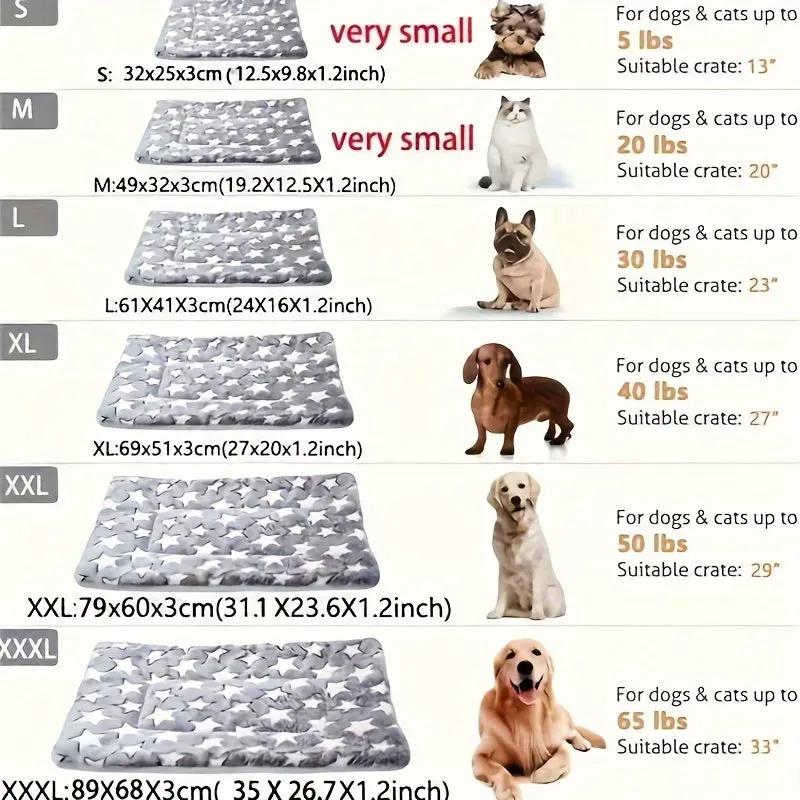 Luxurious Plush Flannel Pet Mat for Cats & Dogs - Ultra-Soft, Extra-Thick, Non-Slip Bottom - Cozy Indoor Napping Pad, Machine Washable