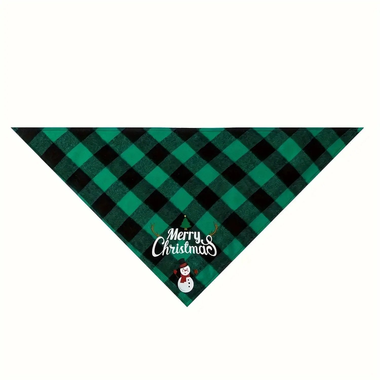 Christmas Dog Bandana with Santa Hat & "Merry Christmas" Lettering - Adjustable Holiday Pet Accessory for Small, Medium & Large Dogs - Festive Party Decorations, Plaid & Snowman Designs