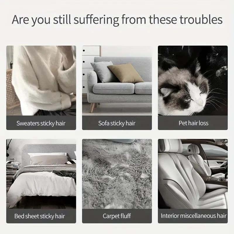 Reusable Pet Hair Remover Brush - Dual-Sided, Static Cling for Cats & Dogs, Ideal for Furniture, Clothes, Carpets - Durable Polypropylene, No Batteries Required PAW-SOME PETS