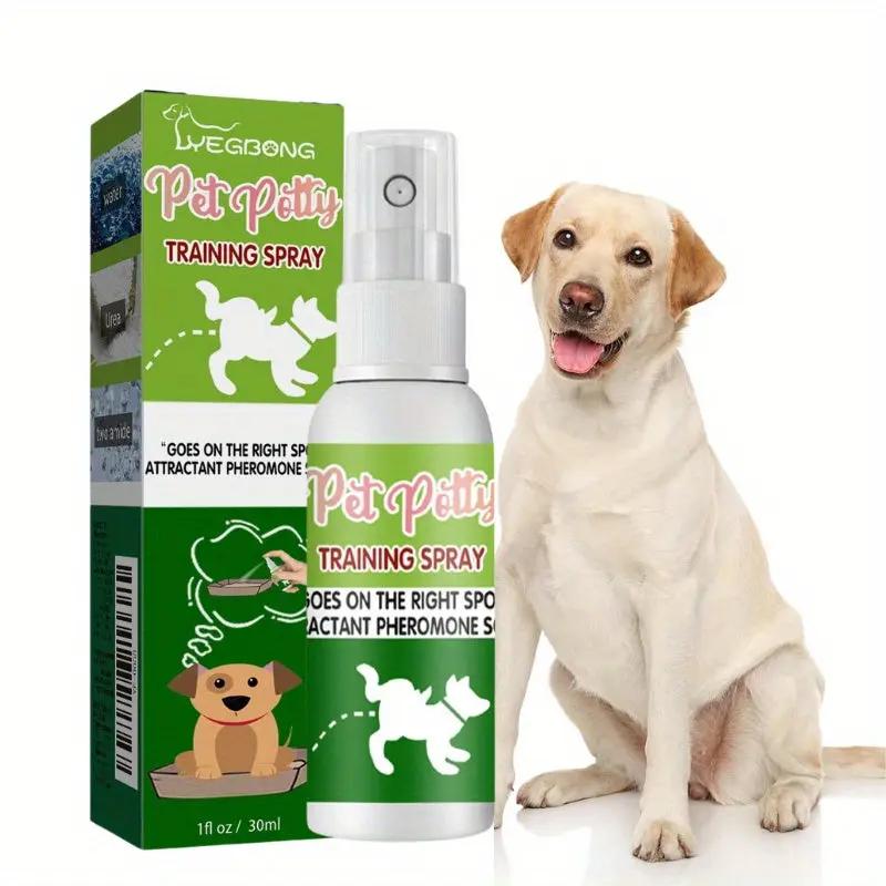 Potty Training Spray for Dogs & Cats - & Effective Housebreaking Aid with Hydrogenated Phellandrum & Lavender/Eucalyptus Oils, Pheromone-Based Odor Control, Potty Trainer for Puppies, Sprayer Bottle Included-like Design (30,