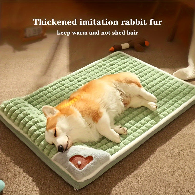 Dog Mat, Four Seasons Universal Kennel, Sleeping Nest with Winter Removable And Washable Floor Mat, Dog Sleeping Mat, Pet Soft Spine Protection, Dog Bed, Pet Sleeping Pad, Removable Mat, Square Pet Bed, Highquality Pet Mat, B - PAW-SOME PETS