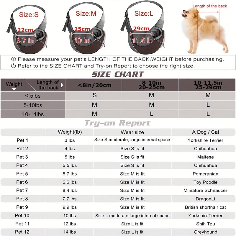 Reflective Pet Sling Carrier Breathable Mesh Travel Safe Sling Carrier For Pets Outgoing - PAW-SOME PETS