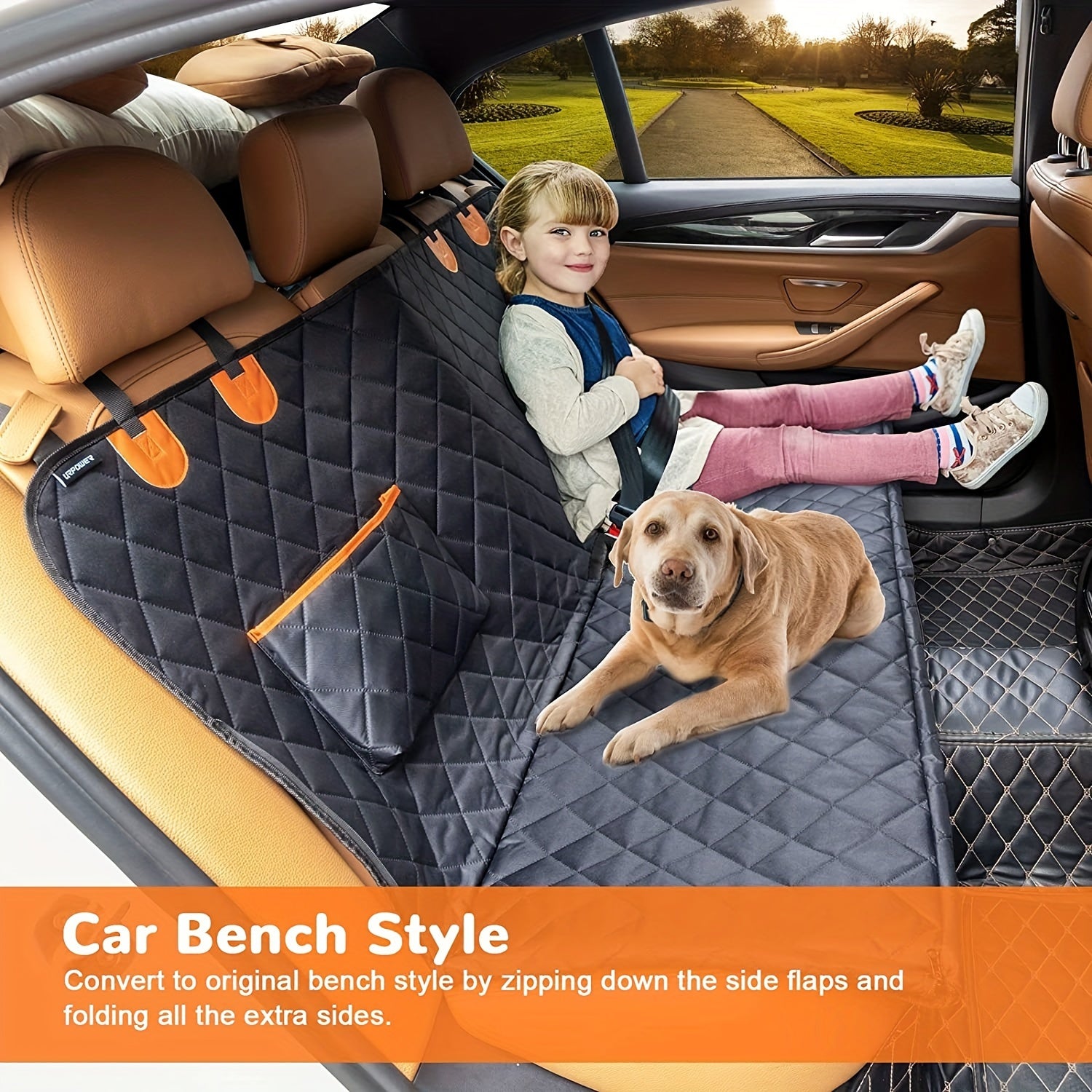 600D Heavy Duty Waterproof Dog Seat Cover - Scratch-Proof Non-Slip Pet Hammock with Soft Durable Polyester, Universal Fit for Cars Trucks SUVs Back Seat Protection - PAW-SOME PETS