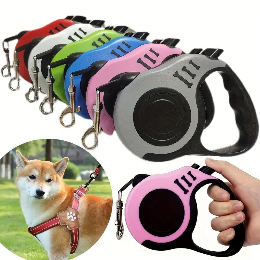 1pc/3pcs Pet Leash for Dogs and Cats Automatic Retractable Leash Pet Leash for Dogs and Cats, Sturdy Double Switch Design for Outdoor Activities - Automatic, Knot-Free, Tractor Dog Walker Leash is easy to handle and comfortab