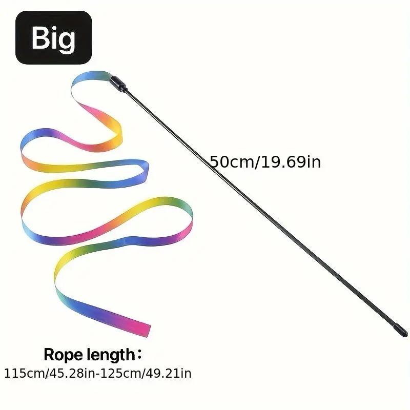 1pc Interactive Cat Toy With Cute Ribbon Teaser Stick For Endless Fun And Playtime