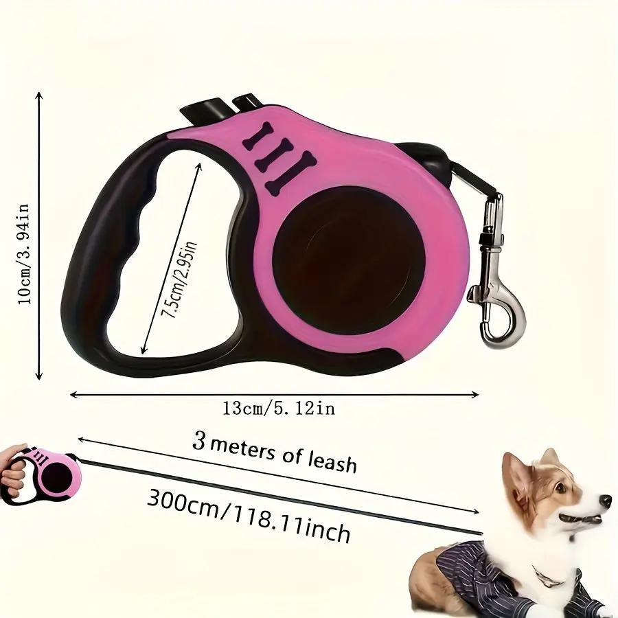 1pc/3pcs Pet Leash for Dogs and Cats Automatic Retractable Leash Pet Leash for Dogs and Cats, Sturdy Double Switch Design for Outdoor Activities - Automatic, Knot-Free, Tractor Dog Walker Leash is easy to handle and comfortab