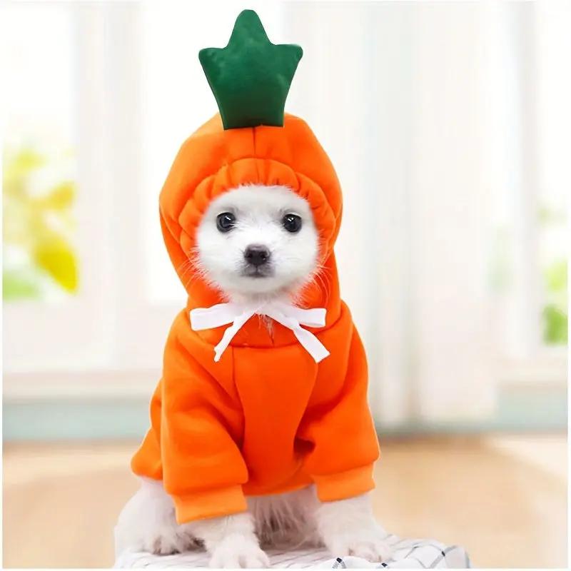 Cute Fruit Design Dog Hoodie - Winter Warm Fleece Pet Clothes for Dogs Christmas Gift