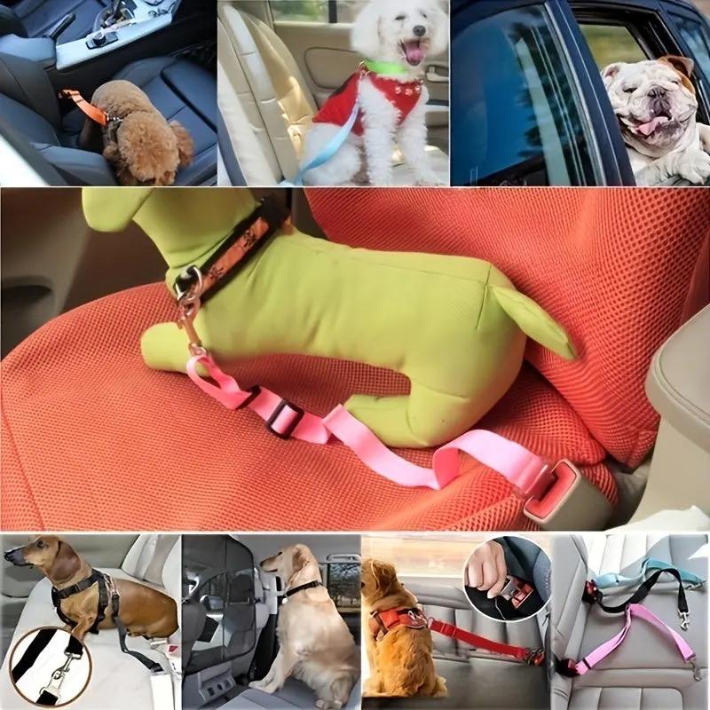 1pc Car Pet Dog Cat Adjustable Vehicle Safety Seatbelt Seat Belt Harness Lead