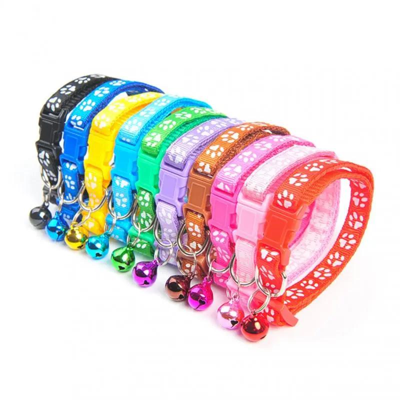Adjustable Colorful Bell Collar for Dogs and Cats with Paw Print Design - Stylish and Safe Pet Accessory Christmas Gift PAW-SOME PETS