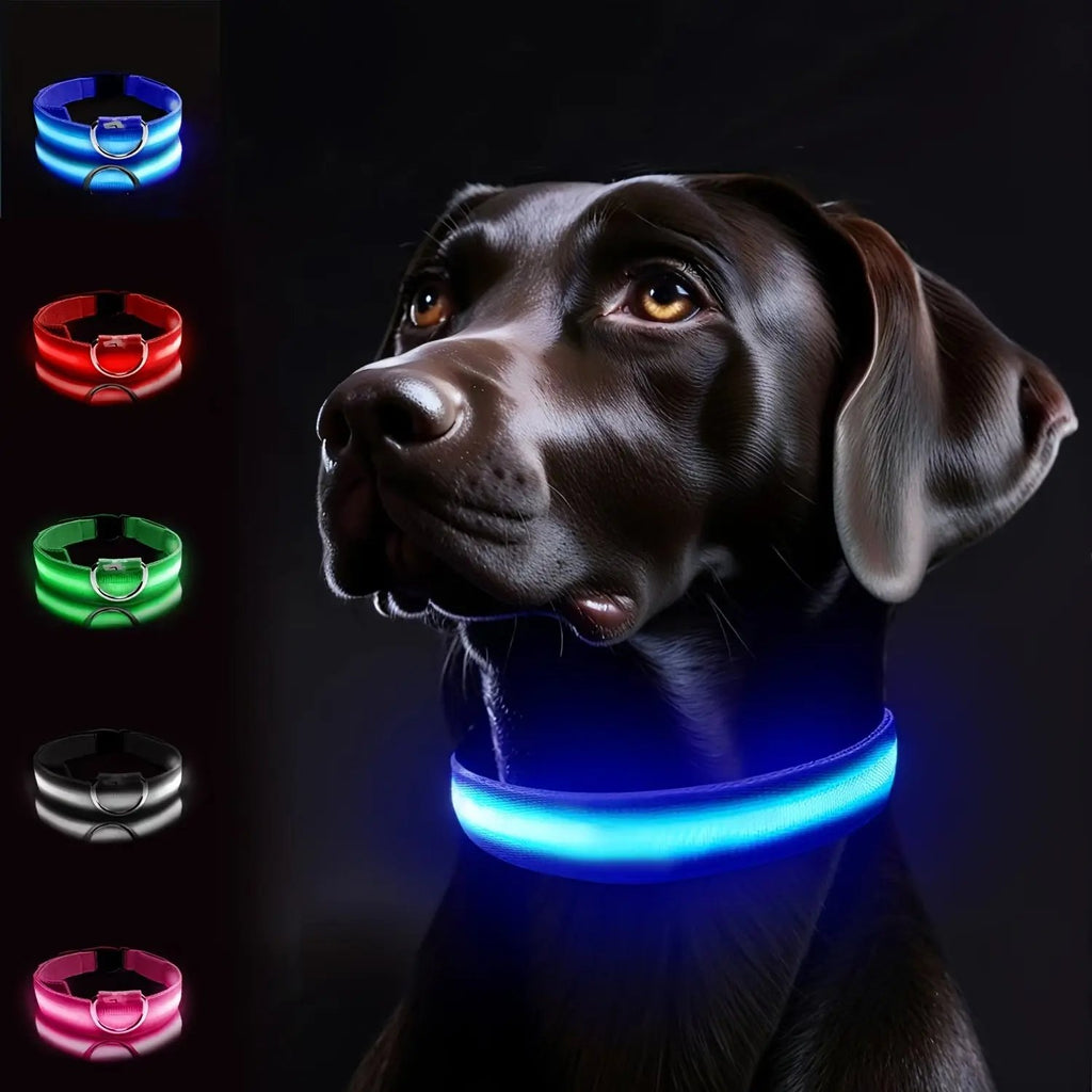 LED Webbing Collar, Suitable for Small to Medium Dogs - Keep Your Pet Safe and Visible During Nighttime Walks