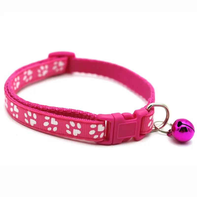 Adjustable Colorful Bell Collar for Dogs and Cats with Paw Print Design - Stylish and Safe Pet Accessory Christmas Gift