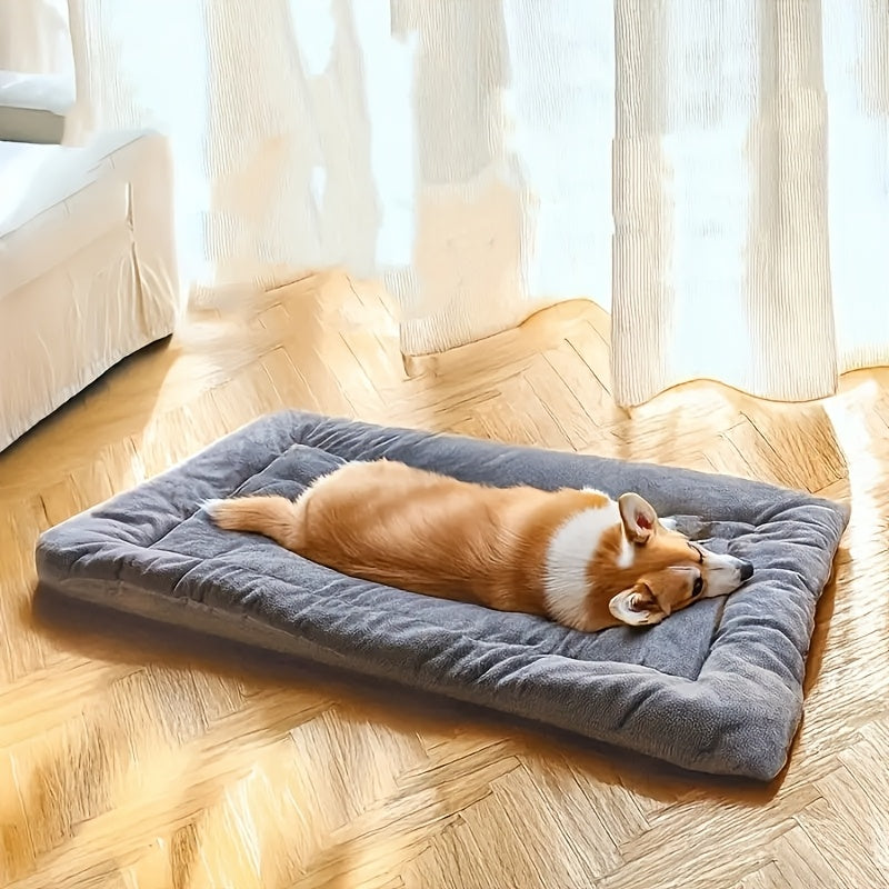 Extra-Large Plush Dog Bed Sofa | Ultra-Soft, Thick Polyester Pet Mat for Small to Large Breeds | Non-Slip Bottom, Checkered Design | Cozy Rectangular Comfort for Dogs and Cats - PAW-SOME PETS