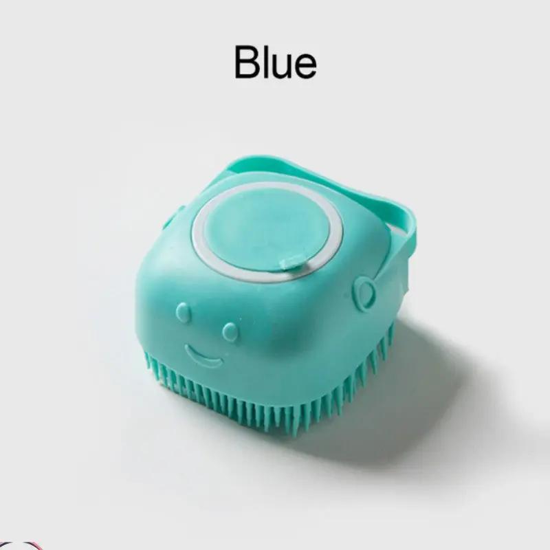 Soft Dog Shampoo Massager Bath Brush with Detachable Head & Soft Bristles - Gentle Pet Grooming Shower Brush for Sensitive Light Beige, Easy-Clean Design, Multi-Color Options (Pink, Blue, Yellow, Green, Turquoise) - Bath Time PAW-SOME PETS
