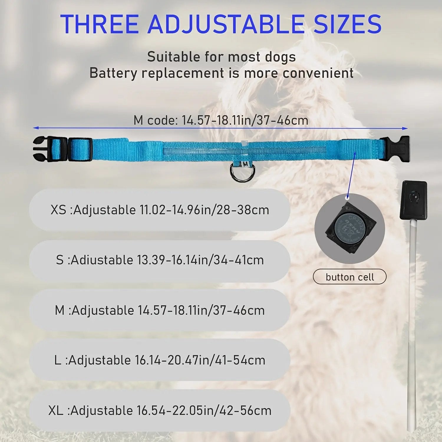 LED Webbing Collar, Suitable for Small to Medium Dogs - Keep Your Pet Safe and Visible During Nighttime Walks