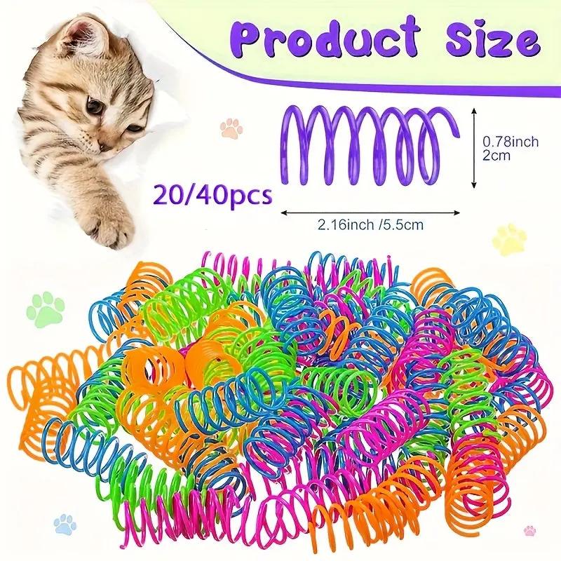 Whimsical Cat Spiral Toys - Interactive Indoor Playset for Kitten Hunting, Swatting, Biting - Colorful Plastic Coil Springs for Endless Fun and Exercise PAW-SOME PETS