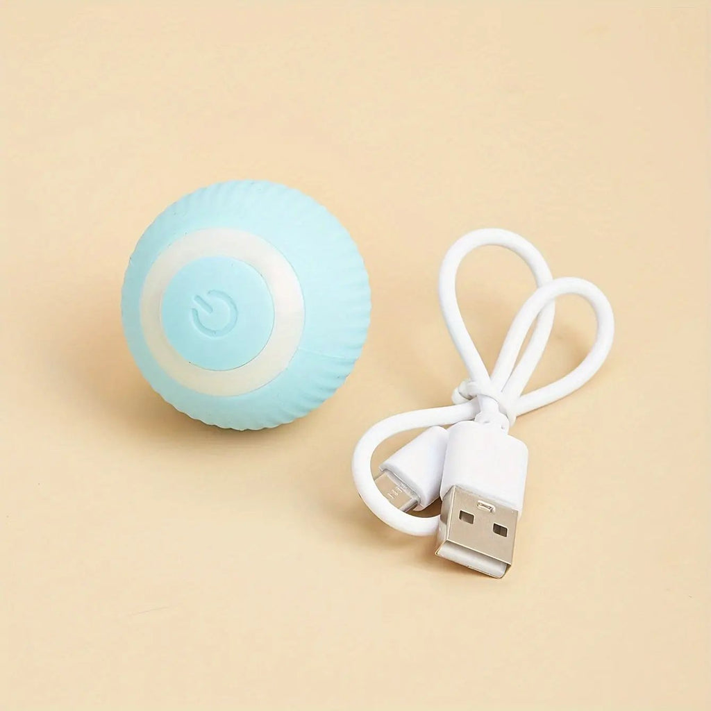 1-Pack MIAOQUANJI Smart Automatic Rolling Ball Toy for Cats - USB Rechargeable Interactive Cat Toy with Motion-Activated Glow-in-the-Dark Feature, Durable Silicone, Safe for All Breeds & Sizes, Indoor Play & Mental Stimulatio