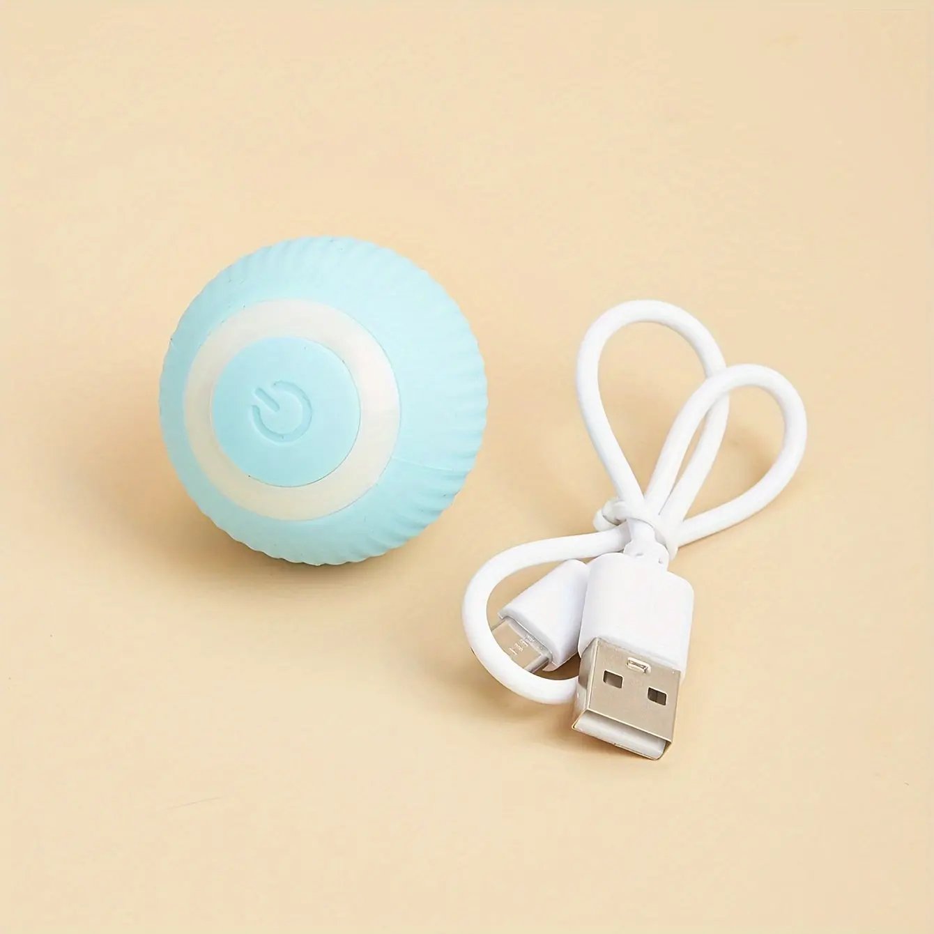 1-Pack MIAOQUANJI Smart Automatic Rolling Ball Toy for Cats - USB Rechargeable Interactive Cat Toy with Motion-Activated Glow-in-the-Dark Feature, Durable Silicone, Safe for All Breeds & Sizes, Indoor Play & Mental Stimulatio