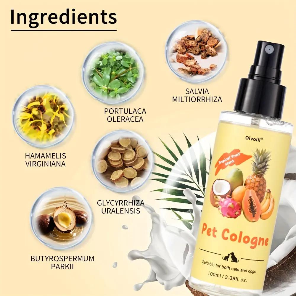 Pet Deodorizing Spray, Gentle Care for All Pets with Tropical Fruit Scent - Suitable for Removing Dog and Cat Urine, Stains & Odors - Multi-Surface Deodorizer for