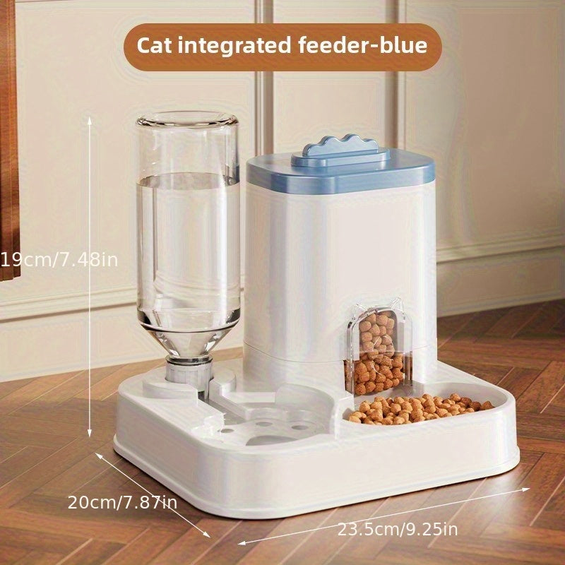 Automatic Cat & Dog Water Dispenser with Integrated Food Basin - 1-10L Capacity, No Batteries Needed, Modern White Design for Easy Cleaning & Hydration - Durable Pet Hydration Solution, Automatic Pet Feeder, Sleek Pet Accesso - PAW-SOME PETS
