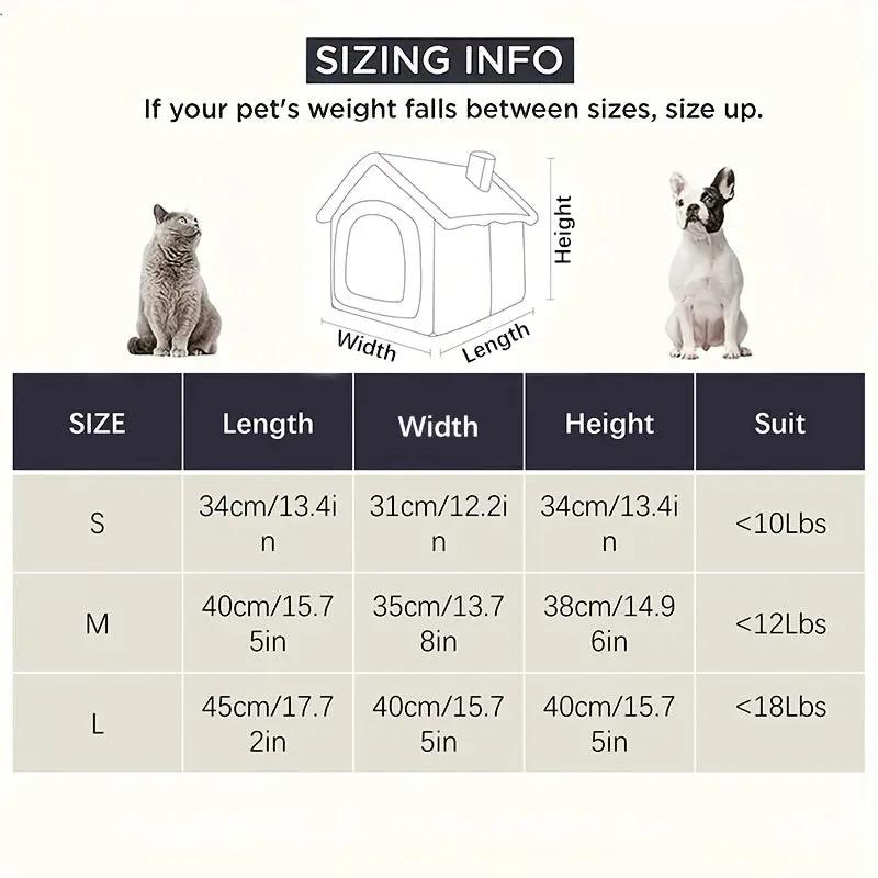 2-in-1 Half-Enclosed Brown Dog House & Cat Bed with Removable Soft Cushioned Bedding - Cozy Pet Shelter with Entrance Tunnel for Small Dogs & Cats, Durable Indoor/Outdoor House for Pomeranian, Chihuahua, Shih Tzu - Space-Savi