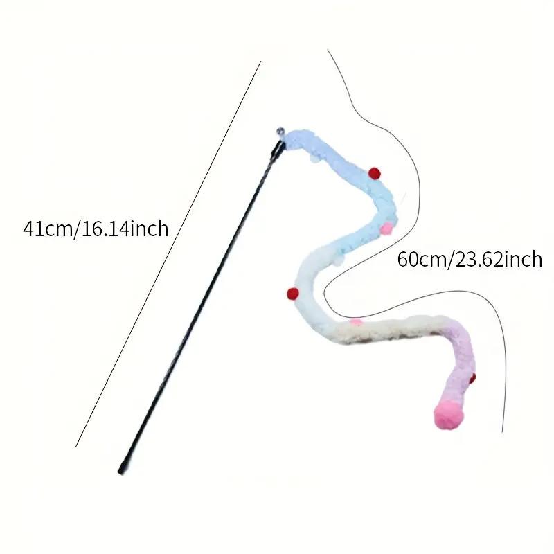 Interactive Cat Teaser Toy - Soft Plush Strip With Teasing Stick For Kitten Play - Pet Supplies For Fun And Exercise