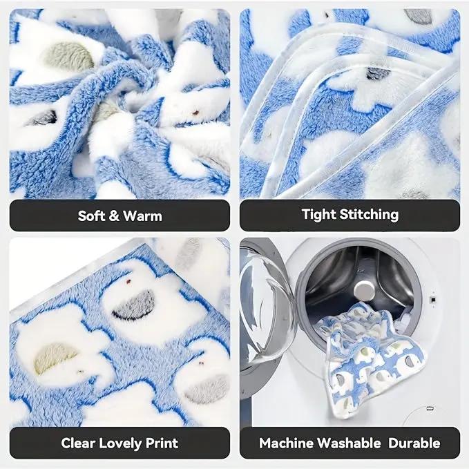 1/3 Pack - Elephant Fleece Blanket, Washable Pet Bedding for Cats & Small Dogs - Affordable Indoor Use, Essential Supplies, Sofa Throw, Dog Stroller Accessory, Suitable For Large Medium Small Breeds - Ideal For Couch Crate Be