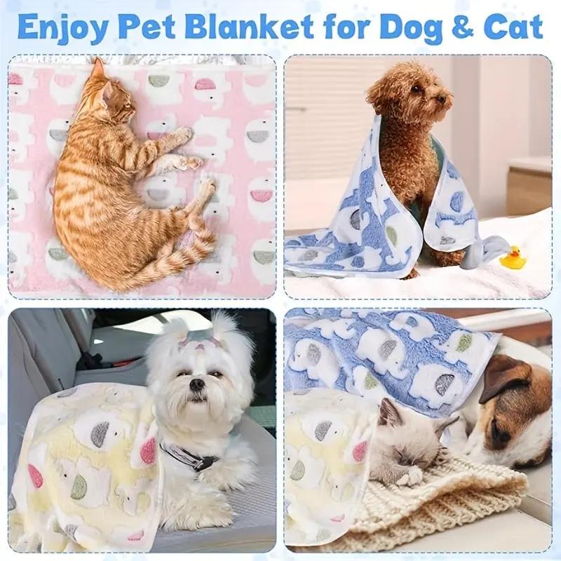 1/3 Pack - Elephant Fleece Blanket, Washable Pet Bedding for Cats & Small Dogs - Affordable Indoor Use, Essential Supplies, Sofa Throw, Dog Stroller Accessory, Suitable For Large Medium Small Breeds - Ideal For Couch Crate Be