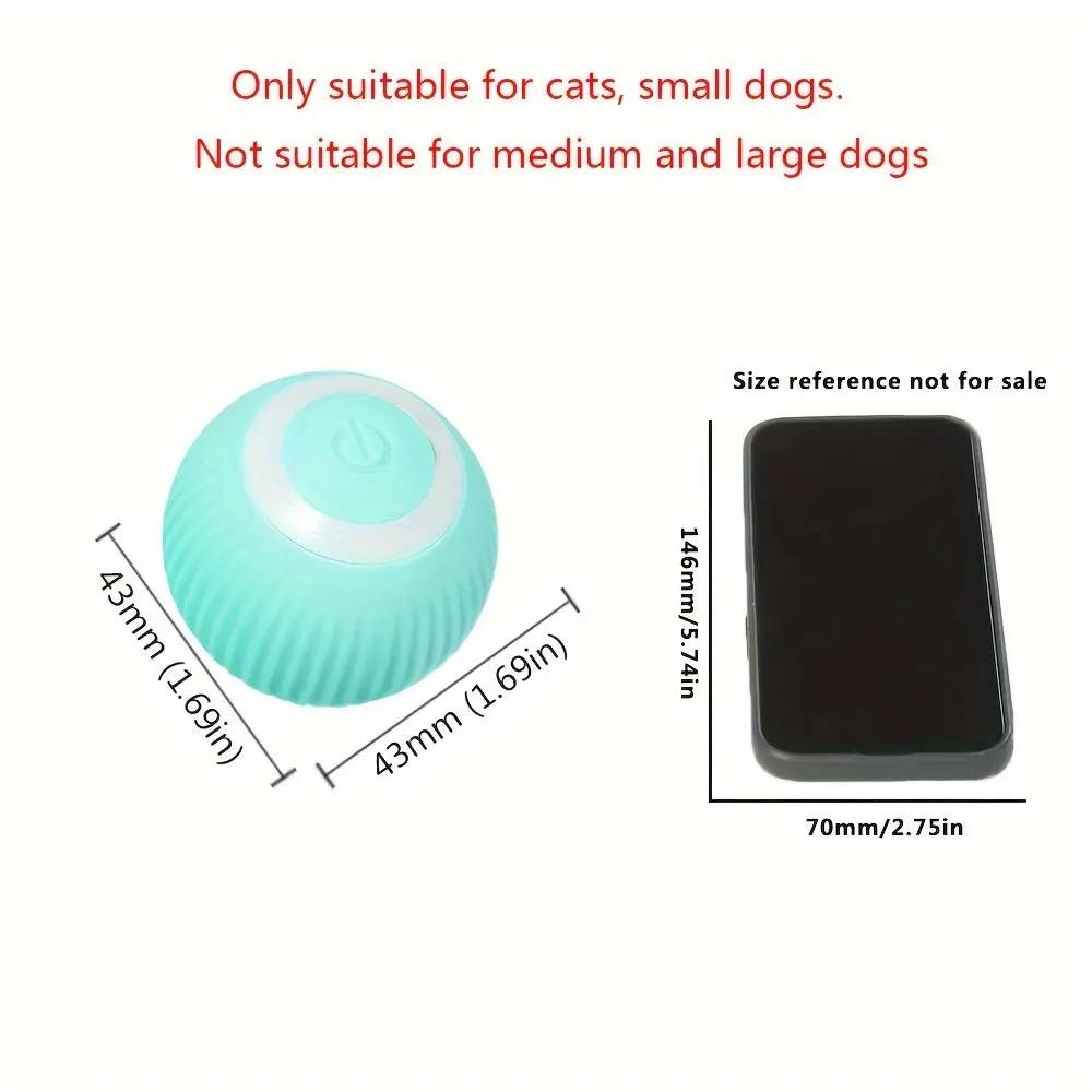 1-Pack MIAOQUANJI Smart Automatic Rolling Ball Toy for Cats - USB Rechargeable Interactive Cat Toy with Motion-Activated Glow-in-the-Dark Feature, Durable Silicone, Safe for All Breeds & Sizes, Indoor Play & Mental Stimulatio