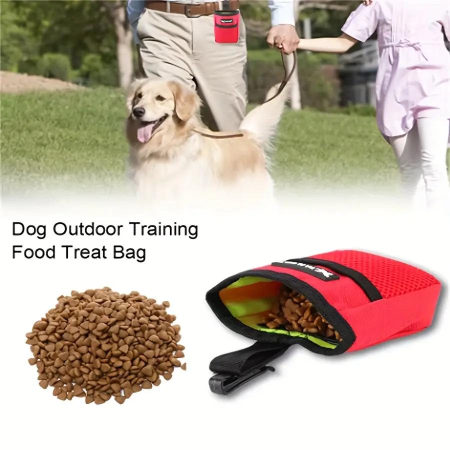 Compact Dog Training Treat Pouch with Secure Closure - Durable Polyester Waist Pack for Obedience & Agility, 2 Colors (Black/Red), Portable Snack Reward Bag for Puppy Feeding & On-the-Go Rewards