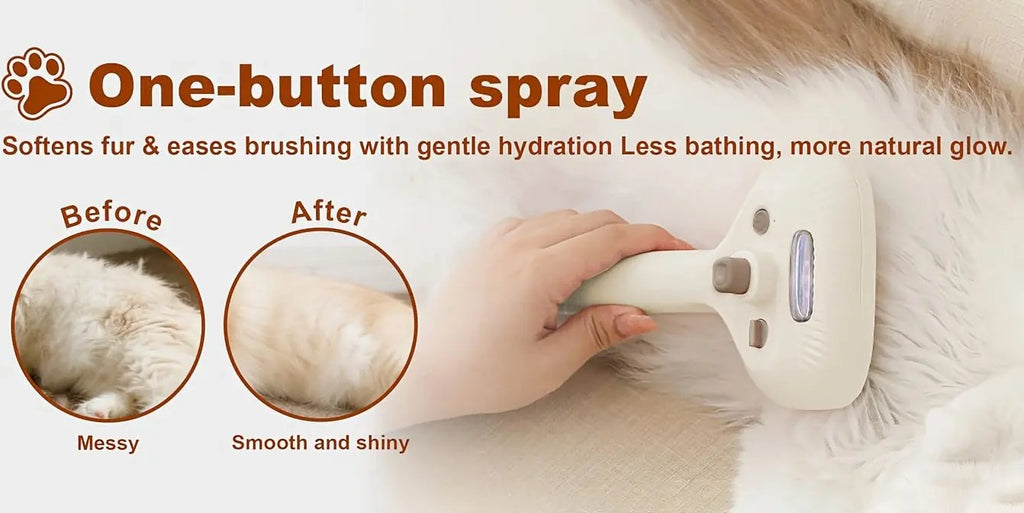 1pc USB Rechargeable Pet Grooming Brush for Cats & Dogs - Stainless Steel Bristles, Ergonomic Handle, Gentle on Sensitive Light, Ideal for Short & Long Hair, Promotes Healthy Coat, Pet Grooming Tool, Sleek Design, Durable Con