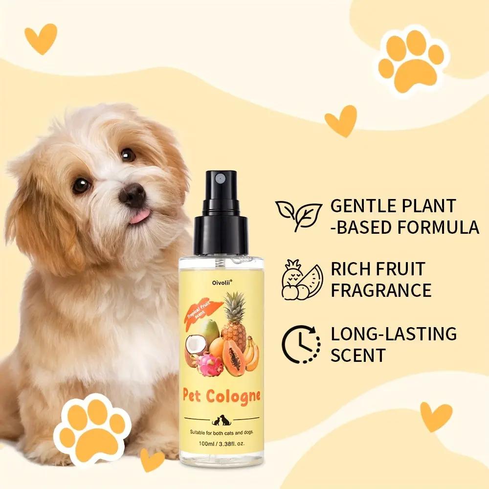Pet Deodorizing Spray, Gentle Care for All Pets with Tropical Fruit Scent - Suitable for Removing Dog and Cat Urine, Stains & Odors - Multi-Surface Deodorizer for