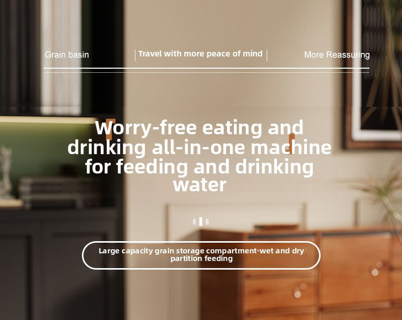 Automatic Cat & Dog Water Dispenser with Integrated Food Basin - 1-10L Capacity, No Batteries Needed, Modern White Design for Easy Cleaning & Hydration - Durable Pet Hydration Solution, Automatic Pet Feeder, Sleek Pet Accesso - PAW-SOME PETS