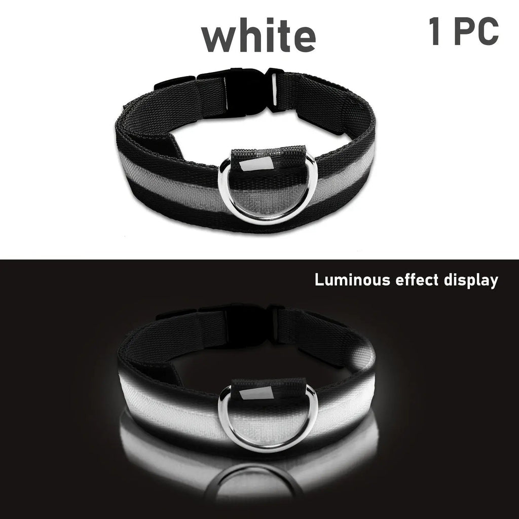 LED Webbing Collar, Suitable for Small to Medium Dogs - Keep Your Pet Safe and Visible During Nighttime Walks
