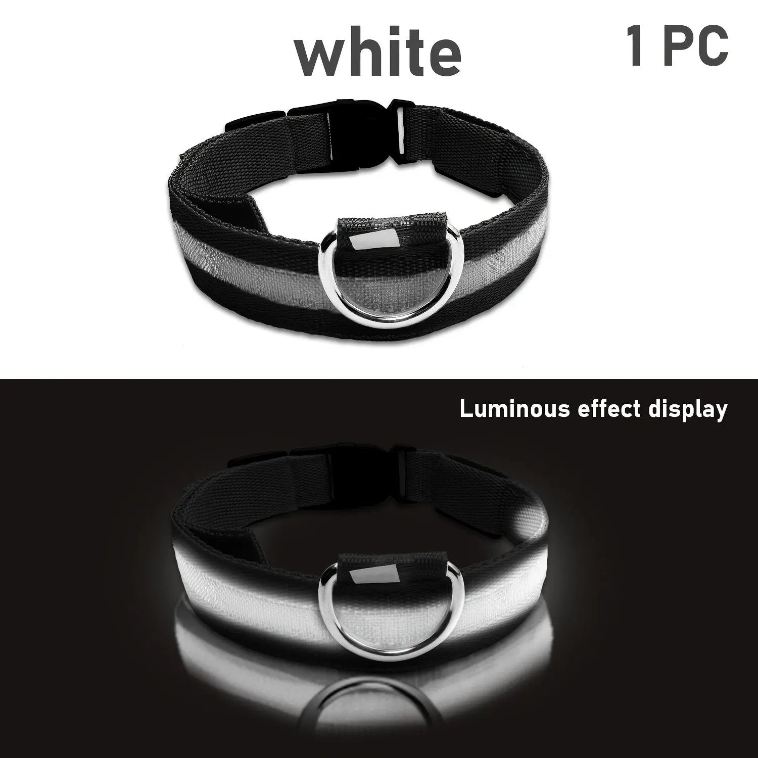 LED Webbing Collar, Suitable for Small to Medium Dogs - Keep Your Pet Safe and Visible During Nighttime Walks