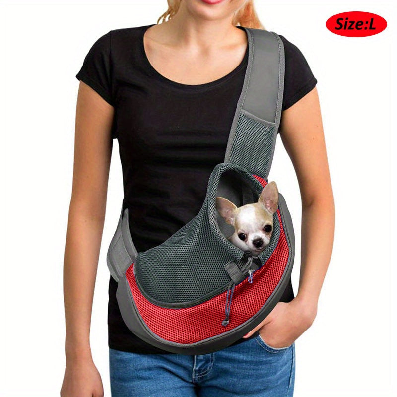 Reflective Pet Sling Carrier Breathable Mesh Travel Safe Sling Carrier For Pets Outgoing - PAW-SOME PETS