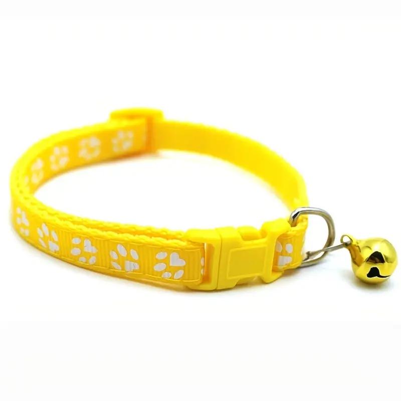 Adjustable Colorful Bell Collar for Dogs and Cats with Paw Print Design - Stylish and Safe Pet Accessory Christmas Gift