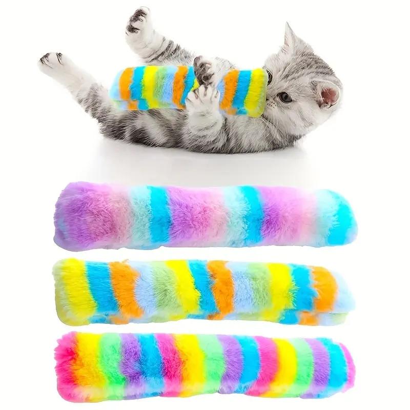 Interactive Cat Toy Set: Plush Pillow, Cat Chew Toy, Squeak Toy - Perfect For Indoor Kitten Playtime!