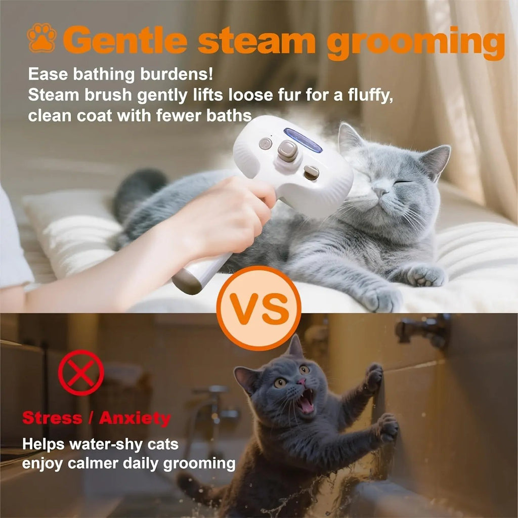 1pc USB Rechargeable Pet Grooming Brush for Cats & Dogs - Stainless Steel Bristles, Ergonomic Handle, Gentle on Sensitive Light, Ideal for Short & Long Hair, Promotes Healthy Coat, Pet Grooming Tool, Sleek Design, Durable Con