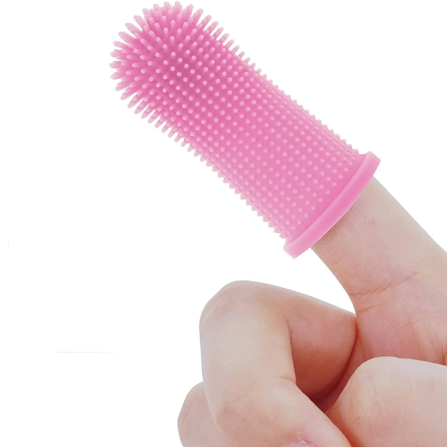 Super Soft Silicone Pet Finger Toothbrush for Dogs & Cats - Gentle Dental Care with Soft Bristles, Ergonomic Grip, Plaque & Tartar Remover, Safe for Sensitive Gums, Multi-Color Options (White, Pink, Blue, Green, Black) - Batt