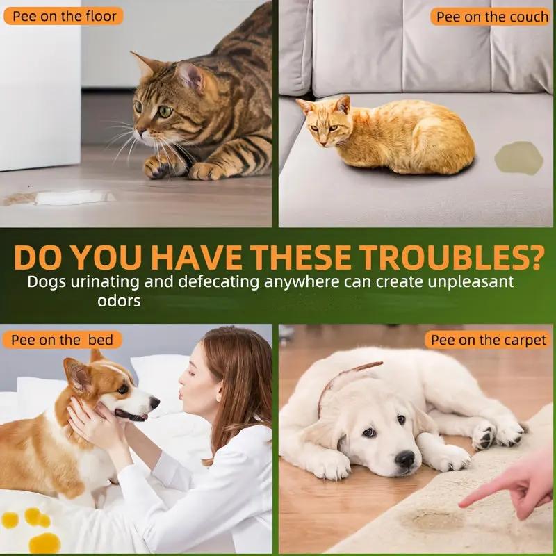 Potty Training Spray for Dogs & Cats - & Effective Housebreaking Aid with Hydrogenated Phellandrum & Lavender/Eucalyptus Oils, Pheromone-Based Odor Control, Potty Trainer for Puppies, Sprayer Bottle Included-like Design (30,